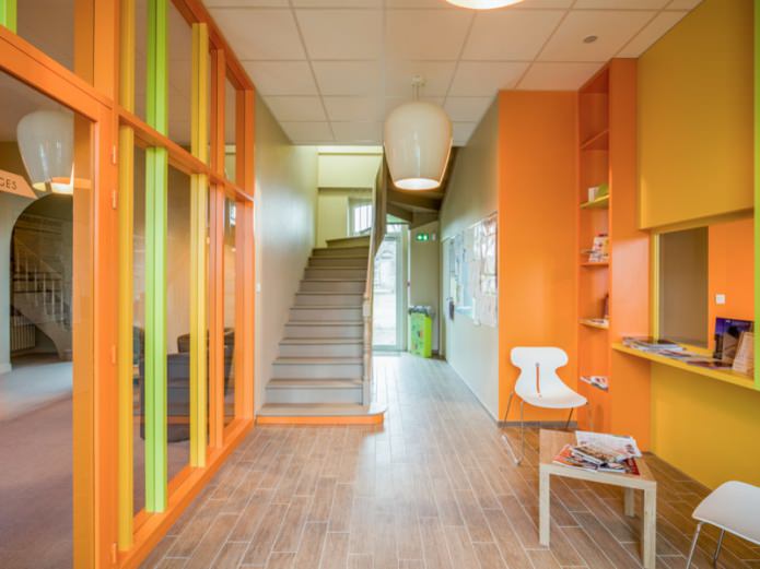 Geel-oranje interieur