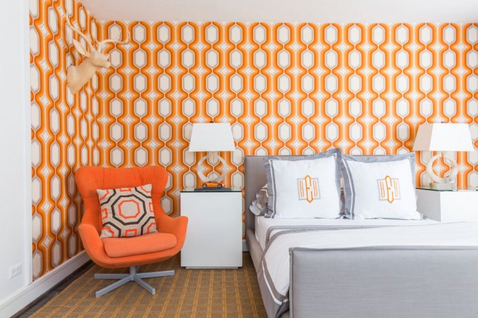 Oranje behang