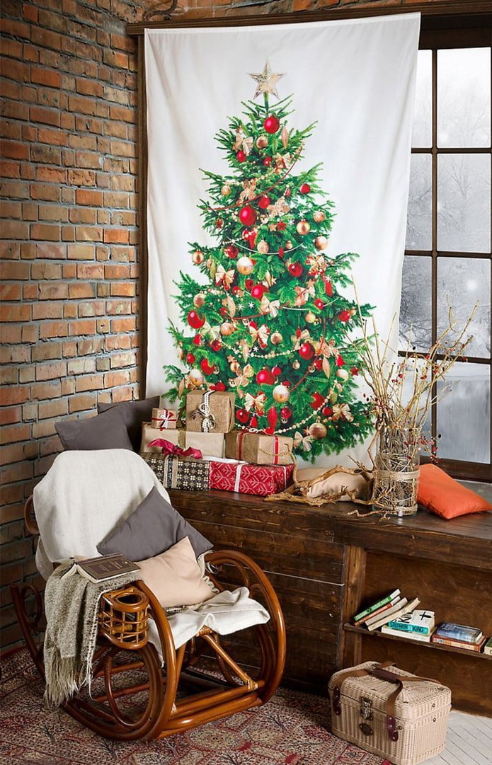 Kerstboom op stof