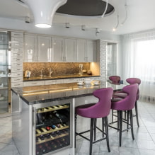 Hoe de verlichting organiseren in een keuken met een spanplafond?-2