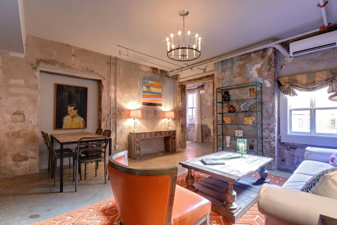 Licht in een loftwoonkamer