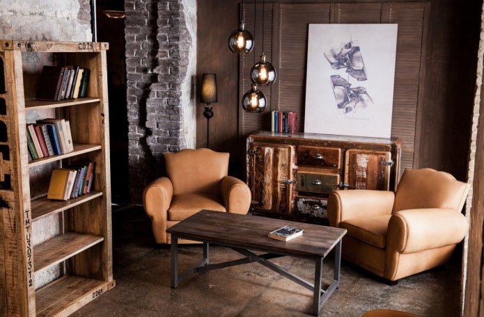 Edison-lampen in het interieur in de loftstijl