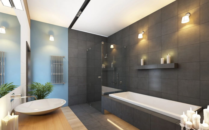 verlichtingsontwerp in het interieur van de badkamer