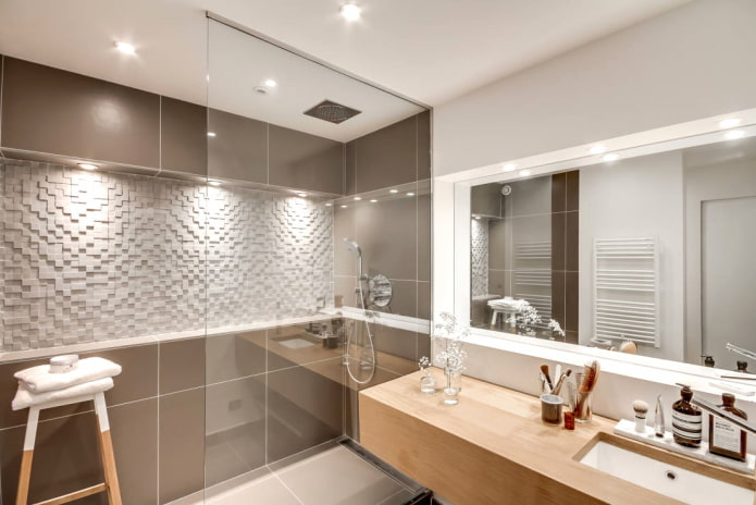 verlichtingsontwerp in het interieur van de badkamer