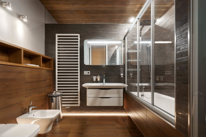 verlichting in het interieur van een badkamer in een moderne stijl