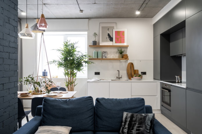 De bank scheidt de keuken