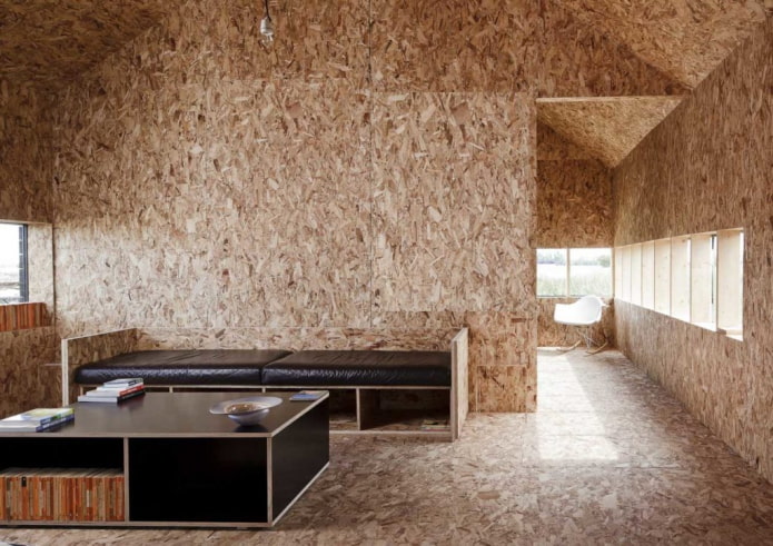 osb op wanden in het interieur