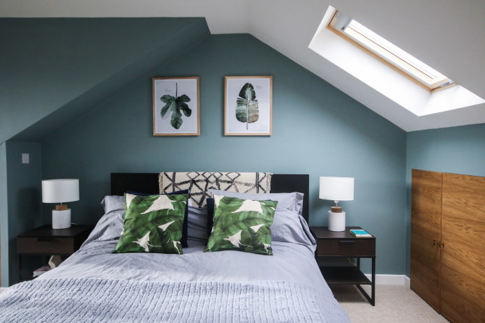 moderne slaapkamer op zolder