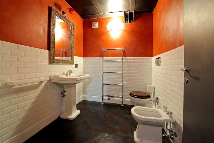 oranje badkamer
