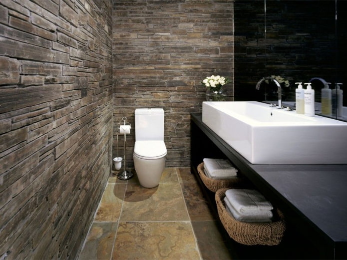 natuursteen in het toilet