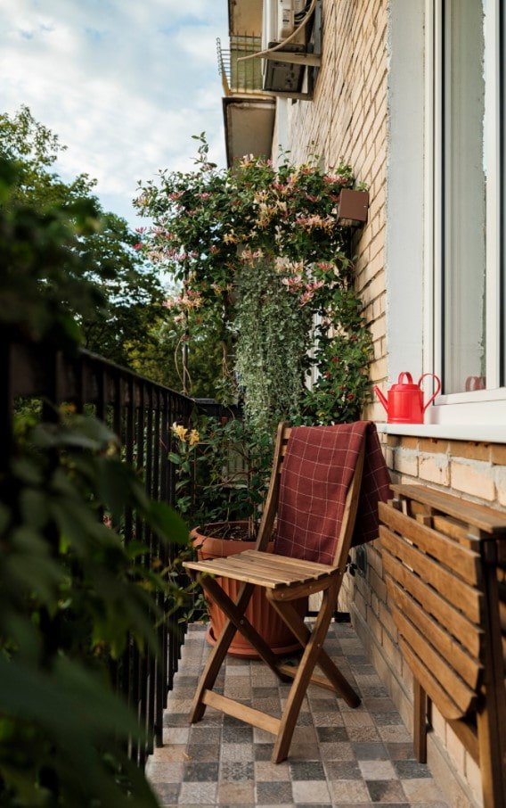vloer op een open balkon
