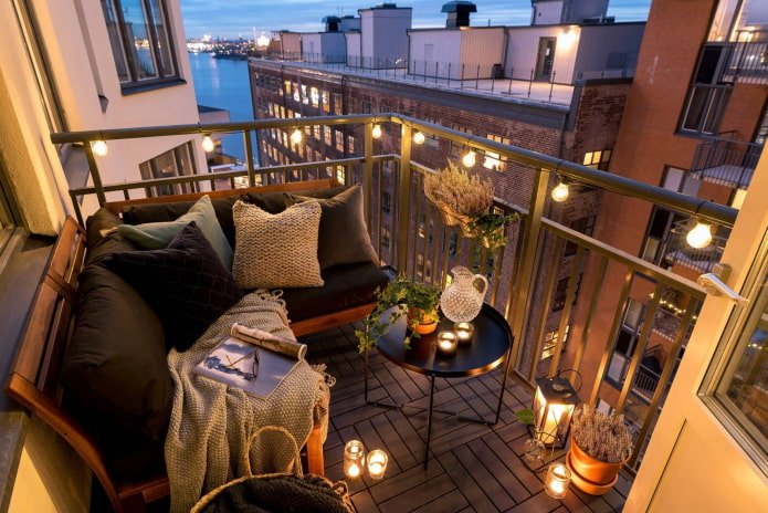 slinger voor het balkon