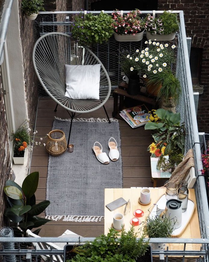 decoratie van het open balkon