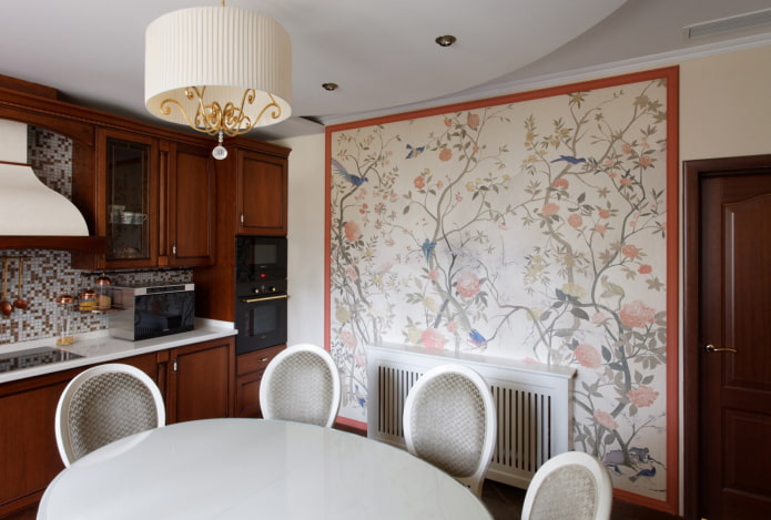 behangpaneel in het keukeninterieur