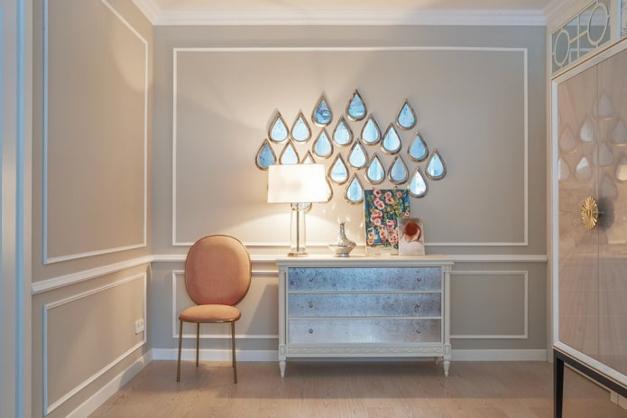 wandspiegelpaneel in het interieur