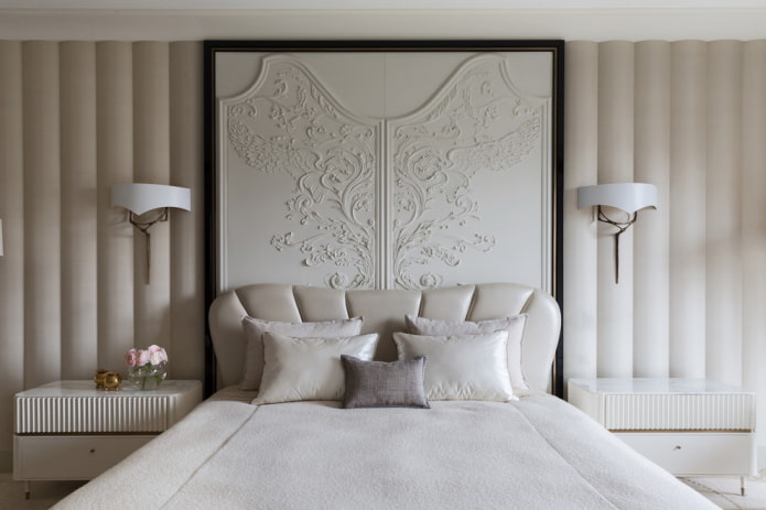 wandpaneel in het interieur van de slaapkamer