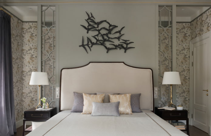 wandpaneel in het interieur van de slaapkamer
