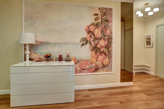 wandpaneel met afbeelding van fruit in het interieur