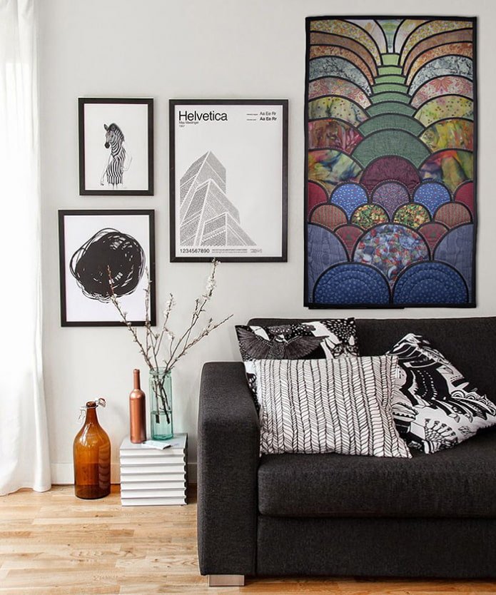 wand patchworkpaneel in het interieur
