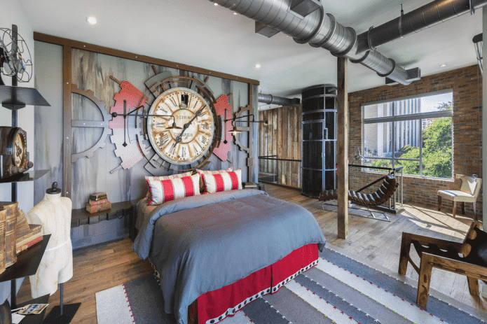 wandpaneel in het interieur in steampunkstijl