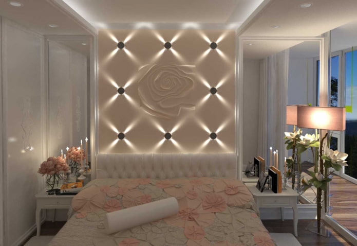 licht wandpaneel in het interieur