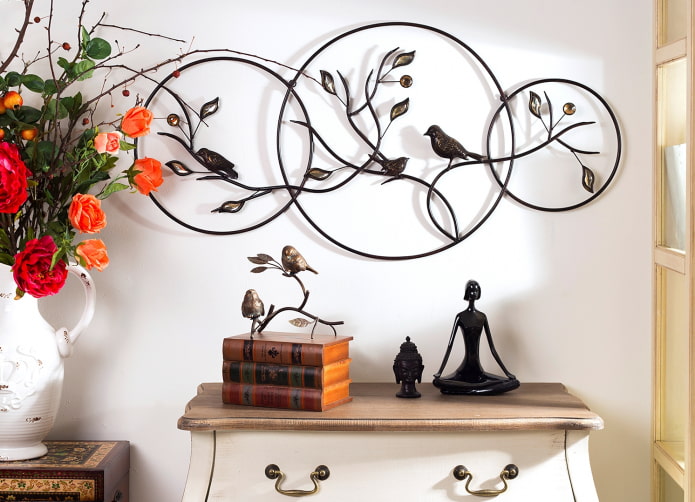 metalen wandpaneel in het interieur