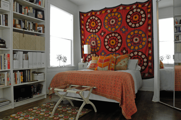 wandpaneel in het interieur in de boho-stijl
