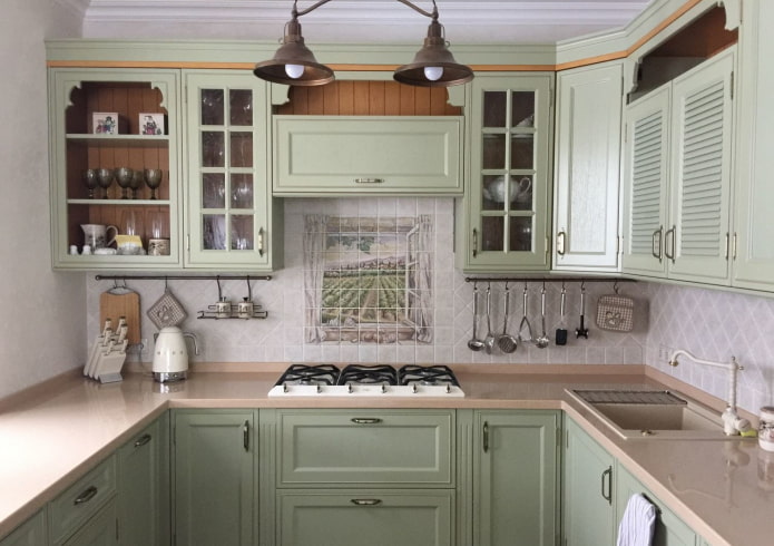 wandpaneel van tegels in het interieur