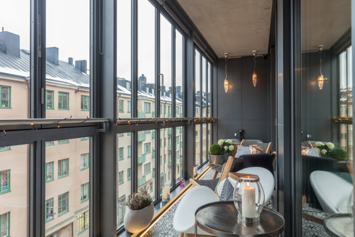 zwart balkon