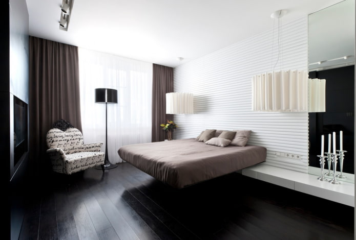 zwevend bed in een modern design