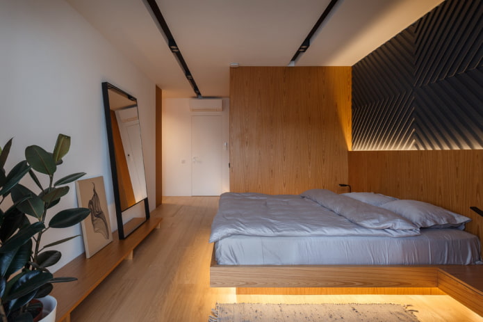 bed met achtergrondverlichting