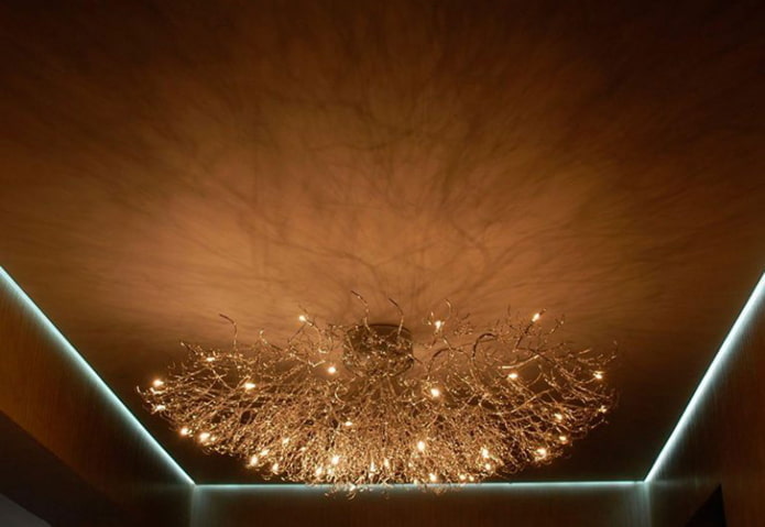 zwevende plafondstructuur van stof