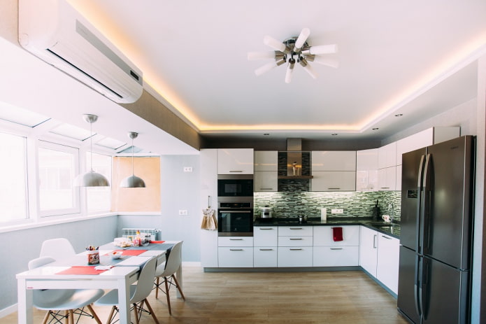 zwevend plafond in de keuken