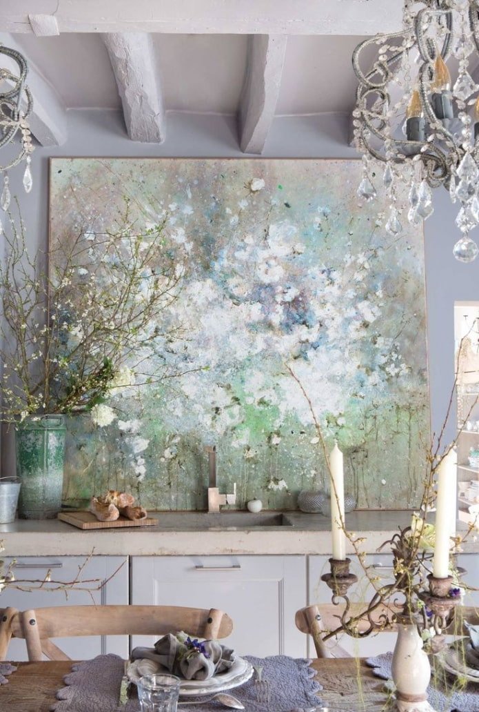 schilderij in pastelkleuren