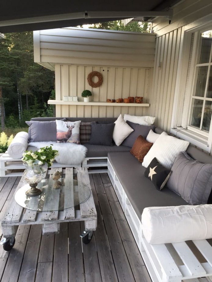 terras bij de achterwand