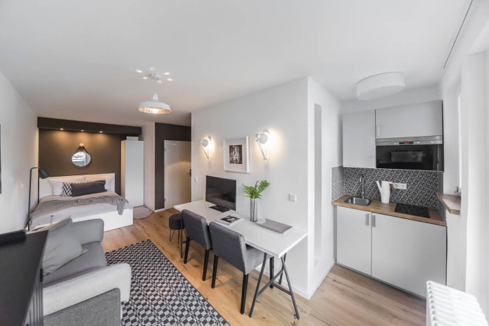herontwikkeling van een eenkamerappartement in een Chroesjtsjovisch gebouw