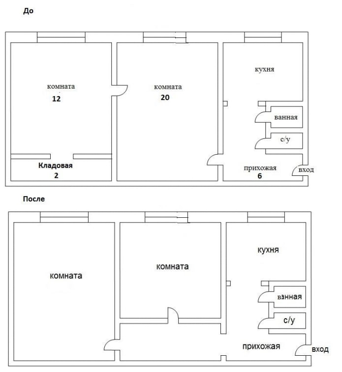 herontwikkeling van een Chroesjtsjovka-appartement