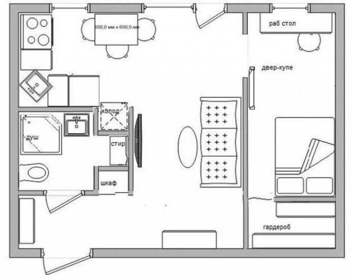 herontwikkeling van een Chroesjtsjovka-appartement