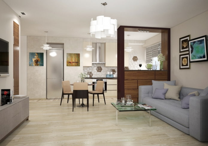 herontwikkeling van een vierkamerappartement in Chroesjtsjovka
