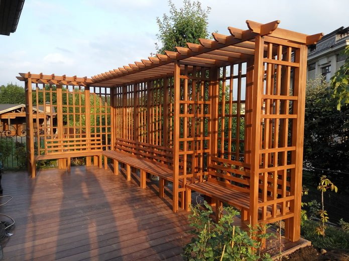 pergola met banken