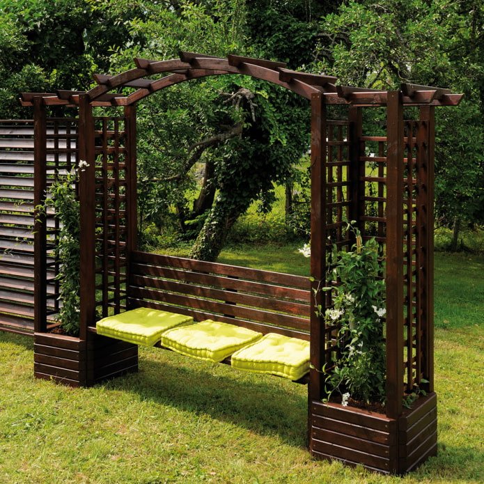 pergola met bankje