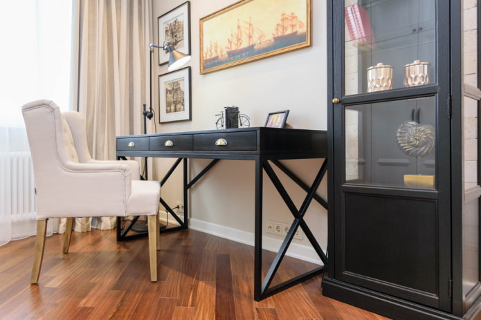 bureau met lades in het interieur