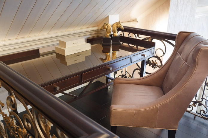 bureau met lades in het interieur