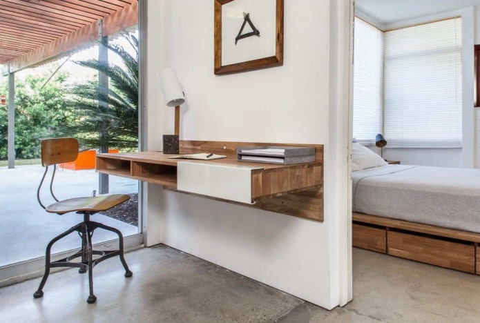 hangend bureau in het interieur
