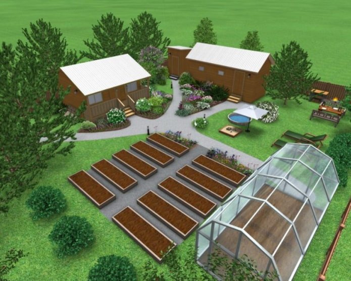 tuinplattegrond zomerhuisje