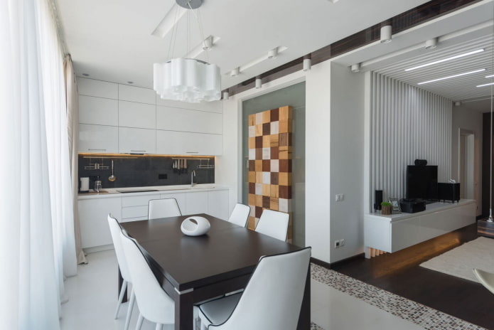 Keuken in een tweekamerappartement in Europese stijl