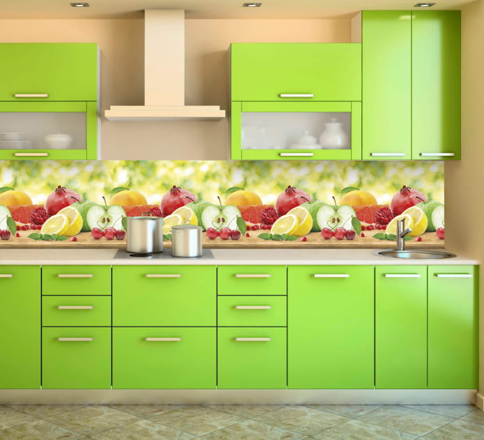 kunststof schort met fruit