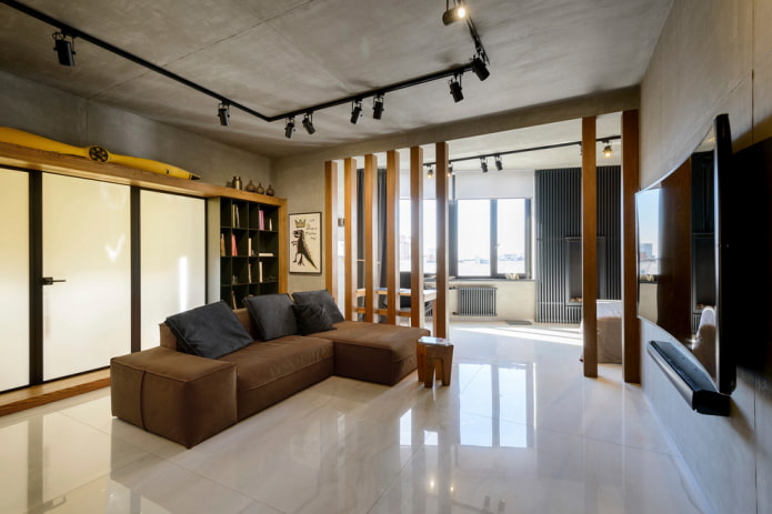 moderne stijl in de woonkamer