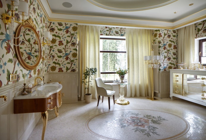 tegelpaneel in het badkamerinterieur