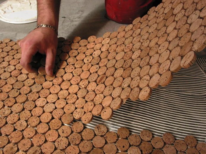kleed maken van kurkstukken
